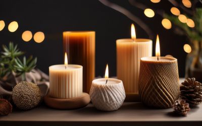 Handgemachte Kerzen in verschiedenen Formen und Farben